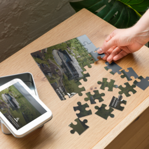 Puzzle with metal box