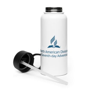 Stainless steel bottle with straw lid